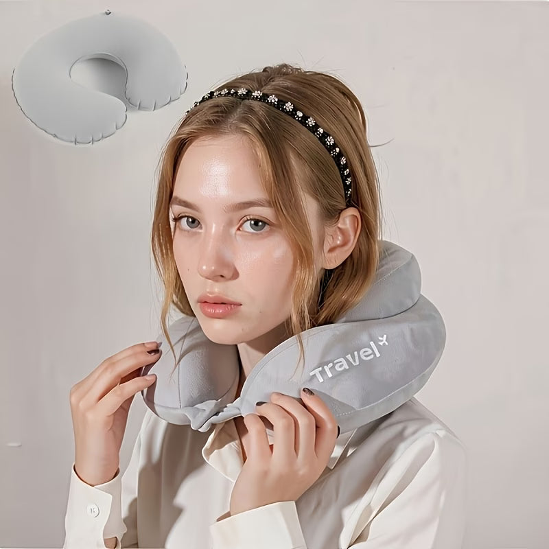 Portable Foldable Inflatable U-Shaped Neck Pillow
