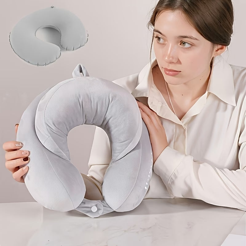 Portable Foldable Inflatable U-Shaped Neck Pillow